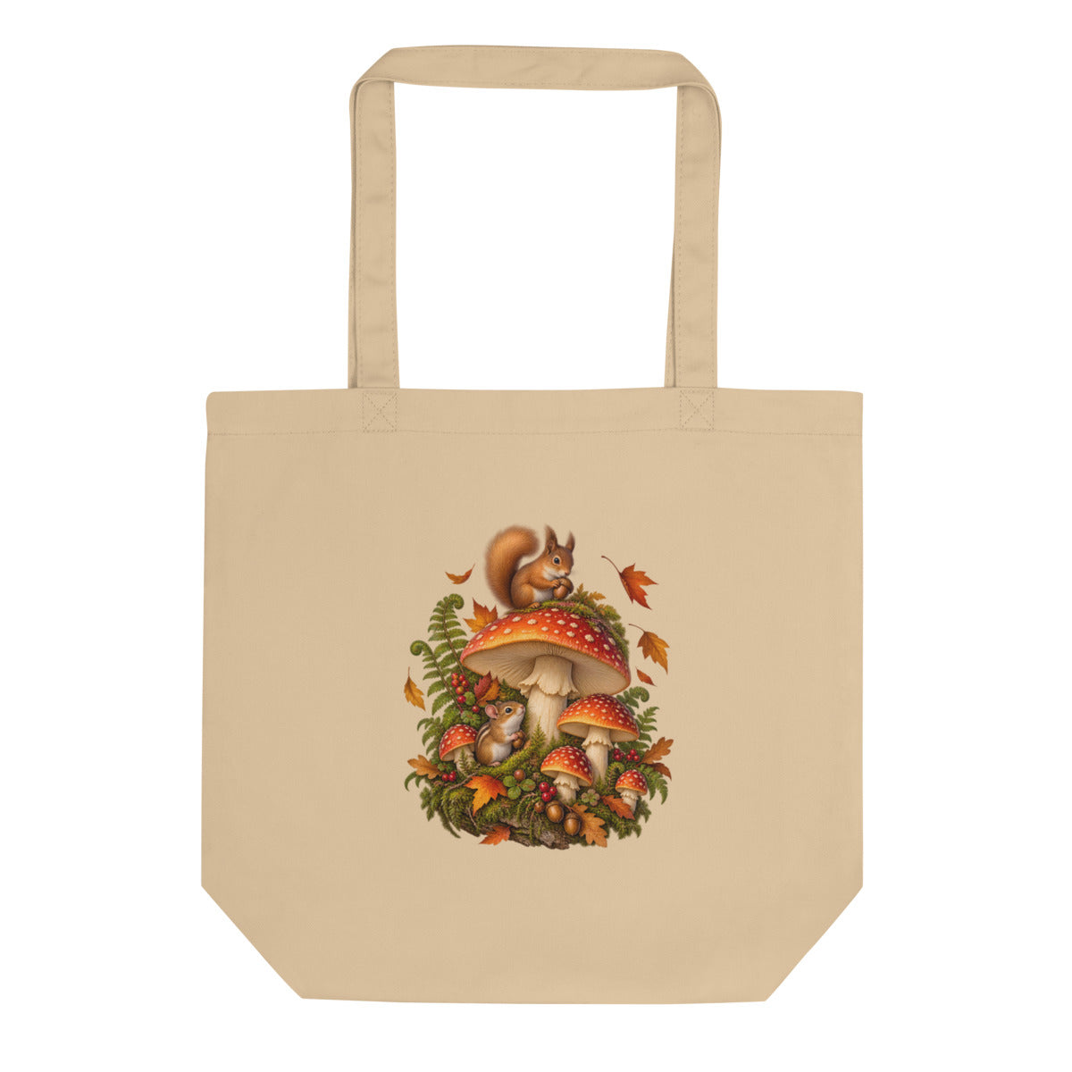 Pilzglück im Wald – Bio-Baumwolltasche – Frontdruck