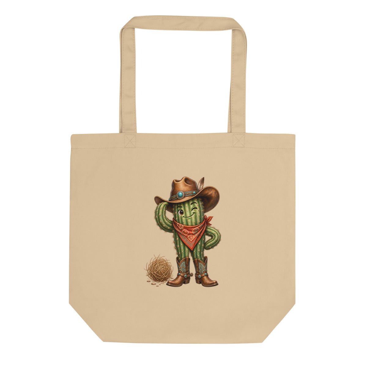 Kaktus mit Cowboyhut – Bio-Baumwolltasche – Frontdruck