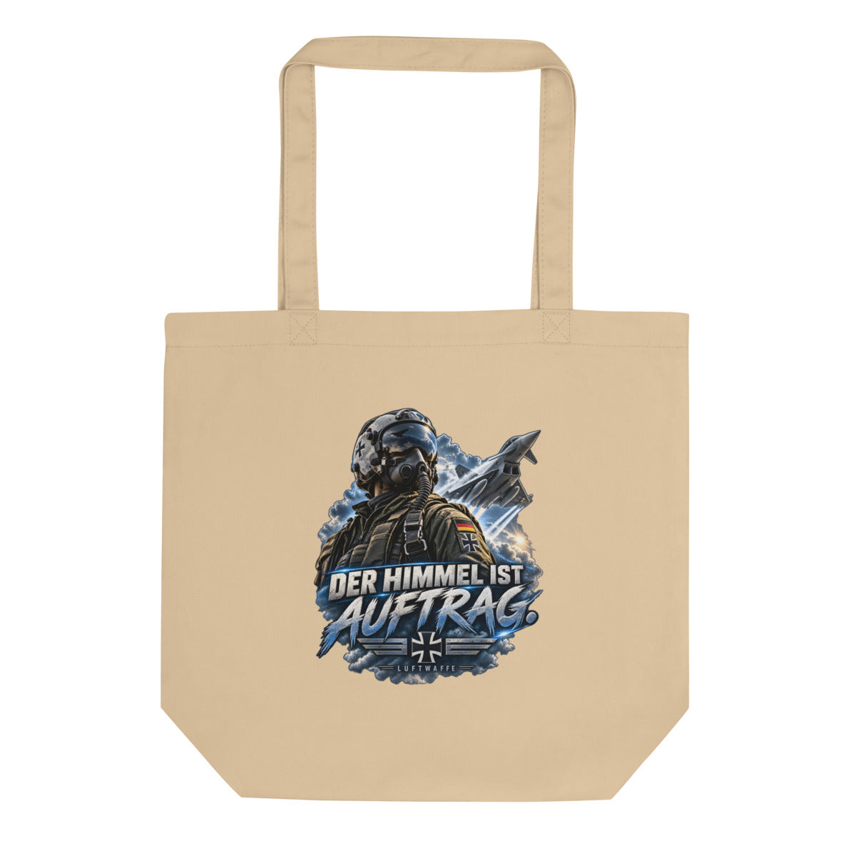 Der Himmel ist Auftrag - Luftwaffe – Bio-Baumwolltasche – Frontdruck