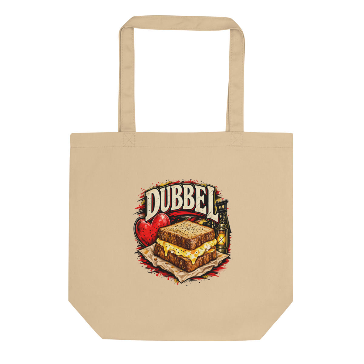Dubbel Käse-Sandwich – Bio-Baumwolltasche – Frontdruck