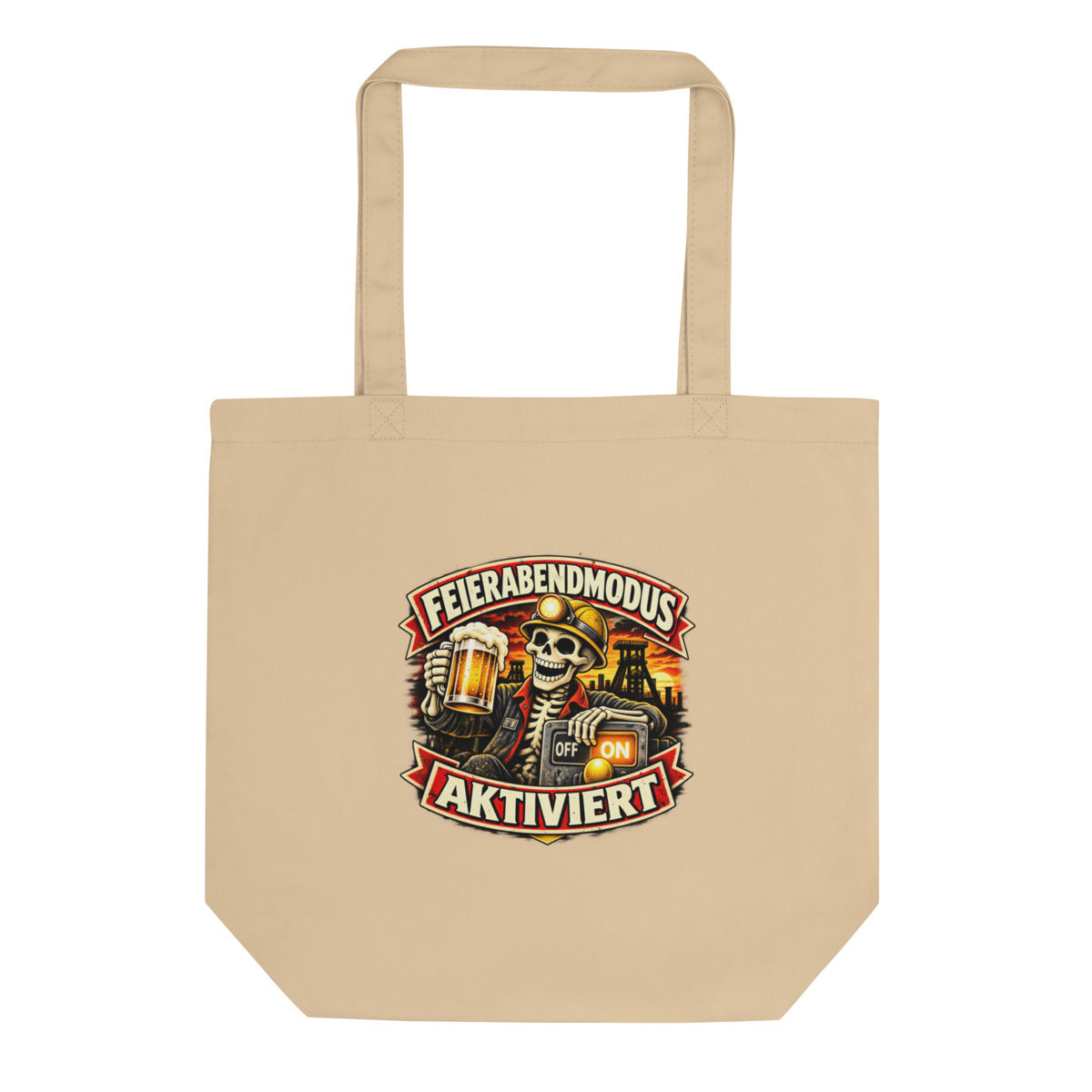 Feierabendmodus aktiviert – Bio-Baumwolltasche – Frontdruck