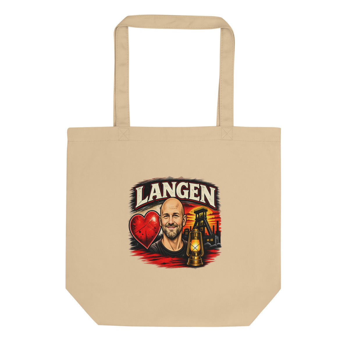Langen Bergbau-Portrait – Bio-Baumwolltasche – Frontdruck
