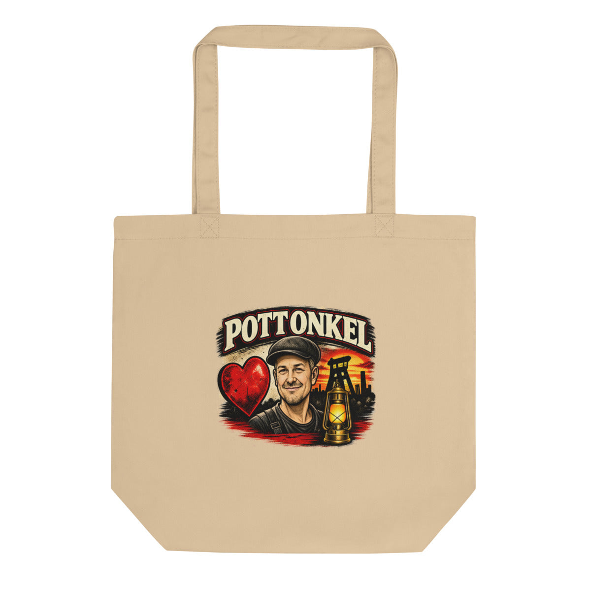 Pottonkel mit Bergmannsmotiv – Bio-Baumwolltasche – Frontdruck