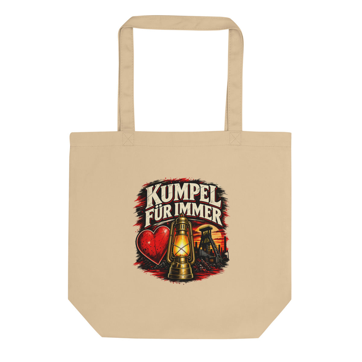 Kumpel für immer mit Bergbau-Motiv – Bio-Baumwolltasche – Frontdruck