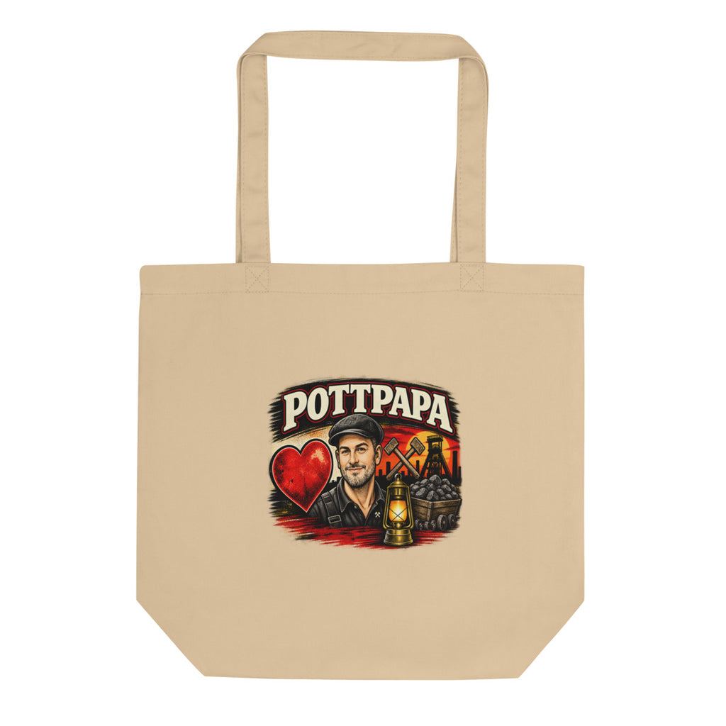 Pottpapa Bergmanns-Porträt – Bio-Baumwolltasche – Frontdruck