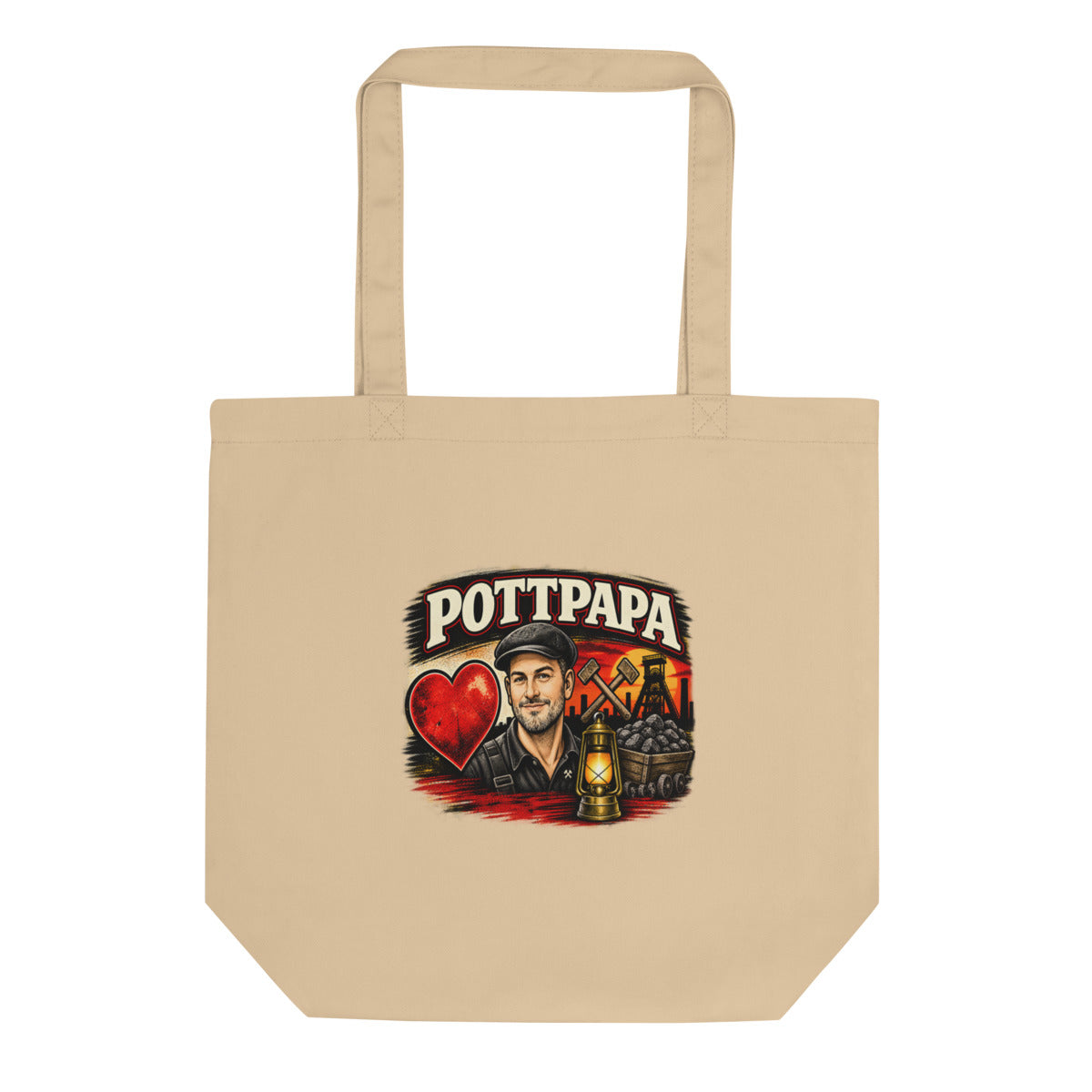 Pottpapa Bergmanns-Porträt – Bio-Baumwolltasche – Frontdruck