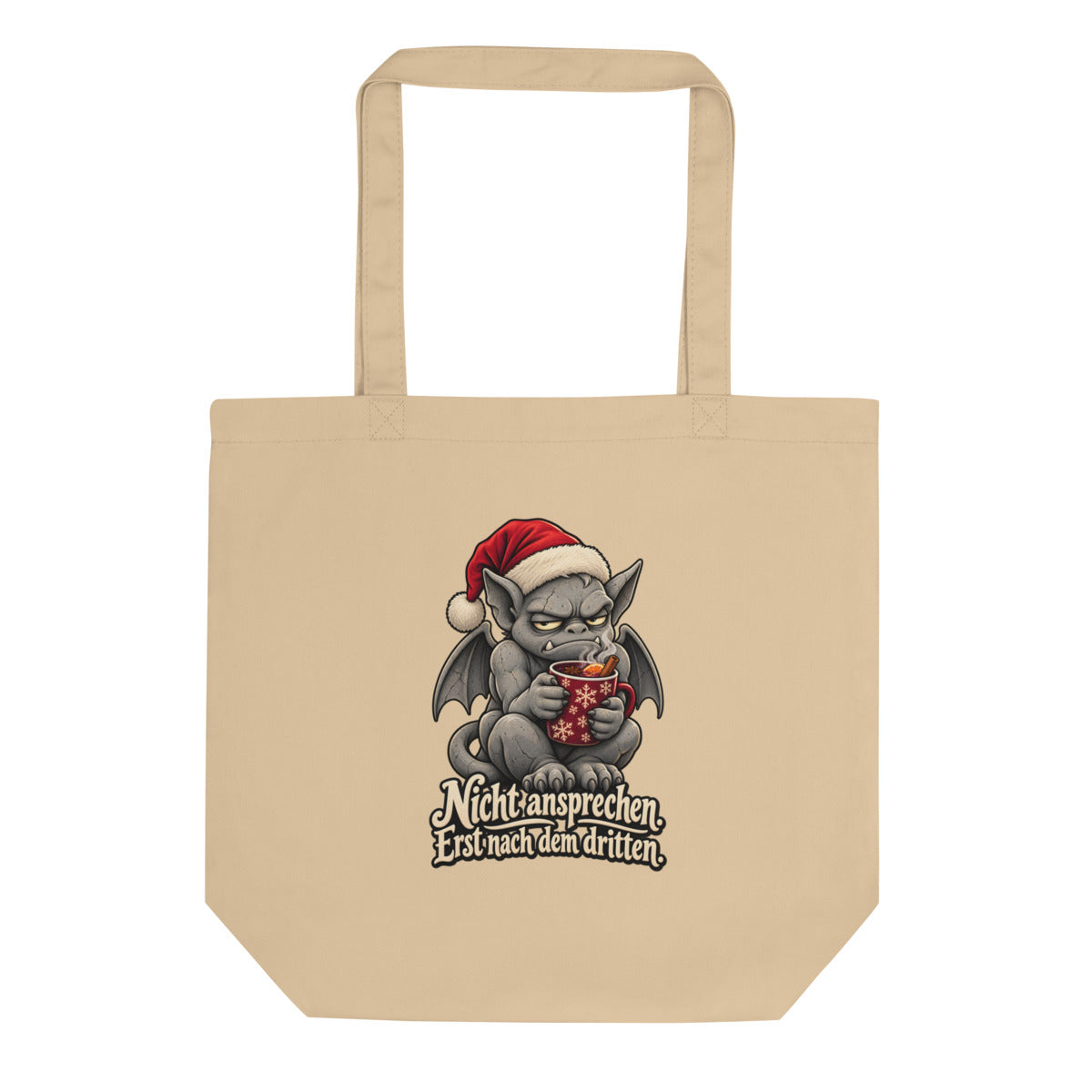 Glühwein-Gargoyle – Bio-Baumwolltasche – Frontdruck