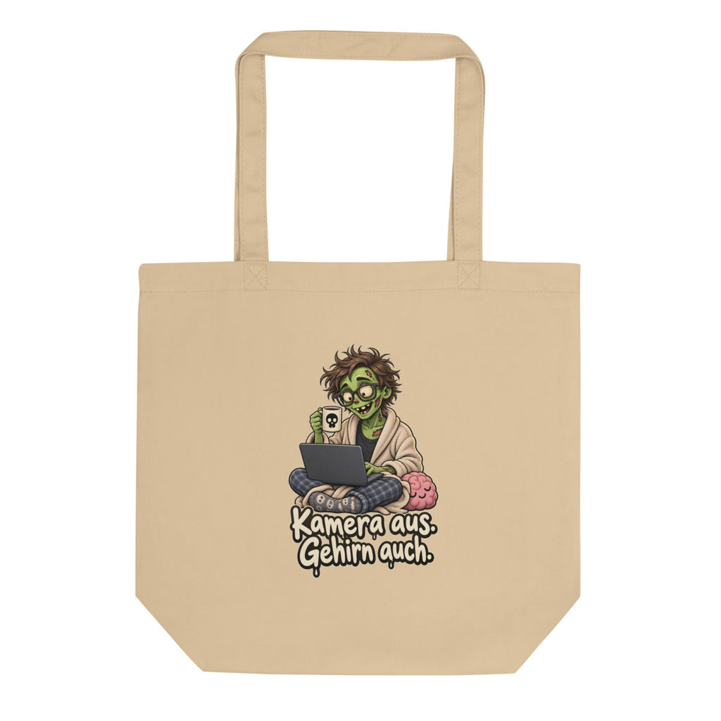 Zombie im Homeoffice – Bio-Baumwolltasche – Frontdruck