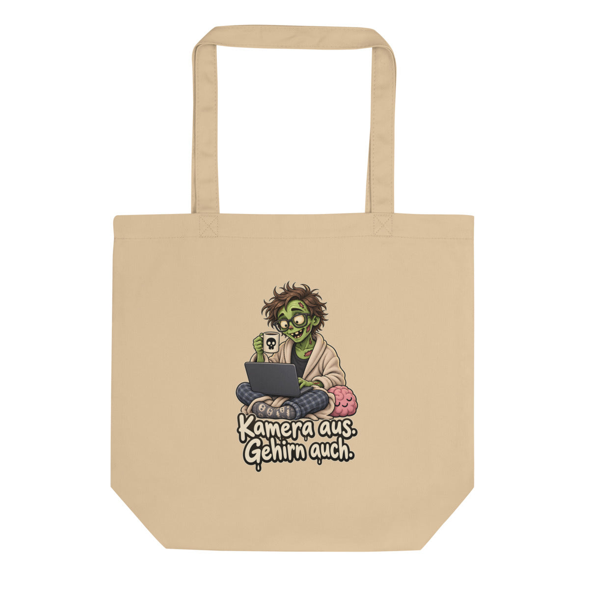 Zombie im Homeoffice – Bio-Baumwolltasche – Frontdruck