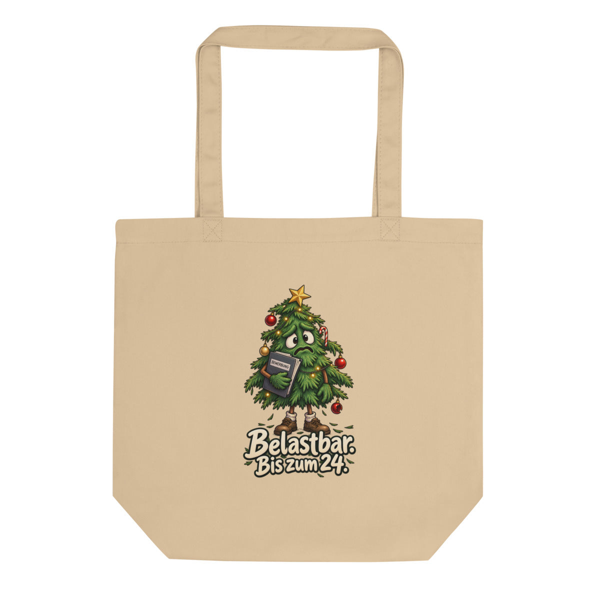 Weihnachtsbaum auf Jobsuche – Bio-Baumwolltasche – Frontdruck