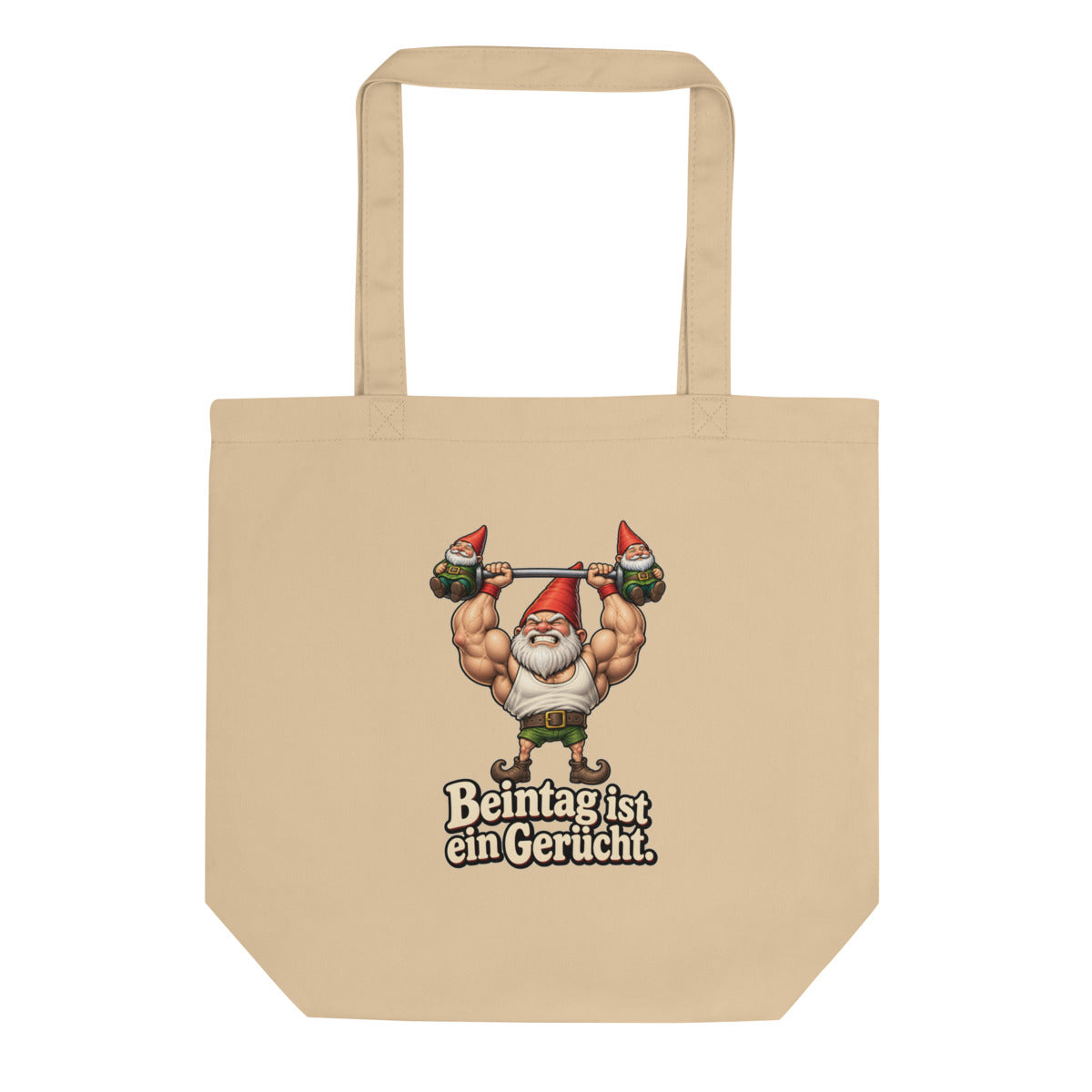 Hantel-Gnom – Bio-Baumwolltasche – Frontdruck