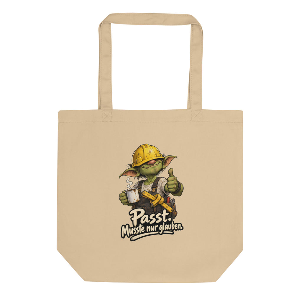 Baustellen-Kobold – Bio-Baumwolltasche – Frontdruck