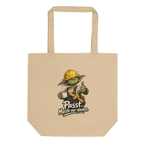 Baustellen-Kobold – Bio-Baumwolltasche – Frontdruck