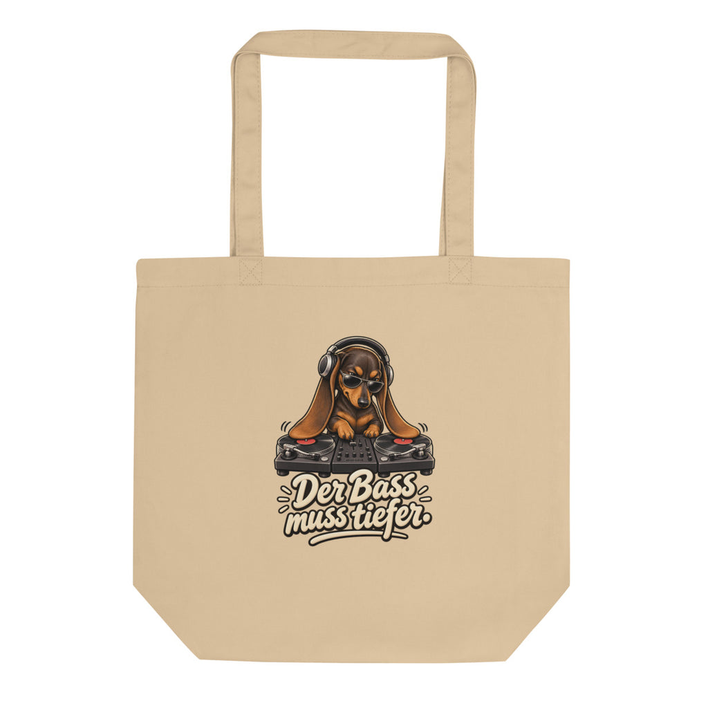 DJ Dackel – Bio-Baumwolltasche – Frontdruck