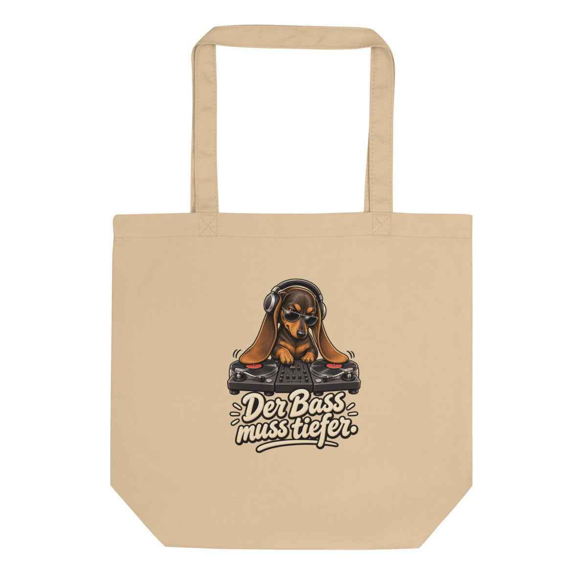 DJ Dackel – Bio-Baumwolltasche – Frontdruck