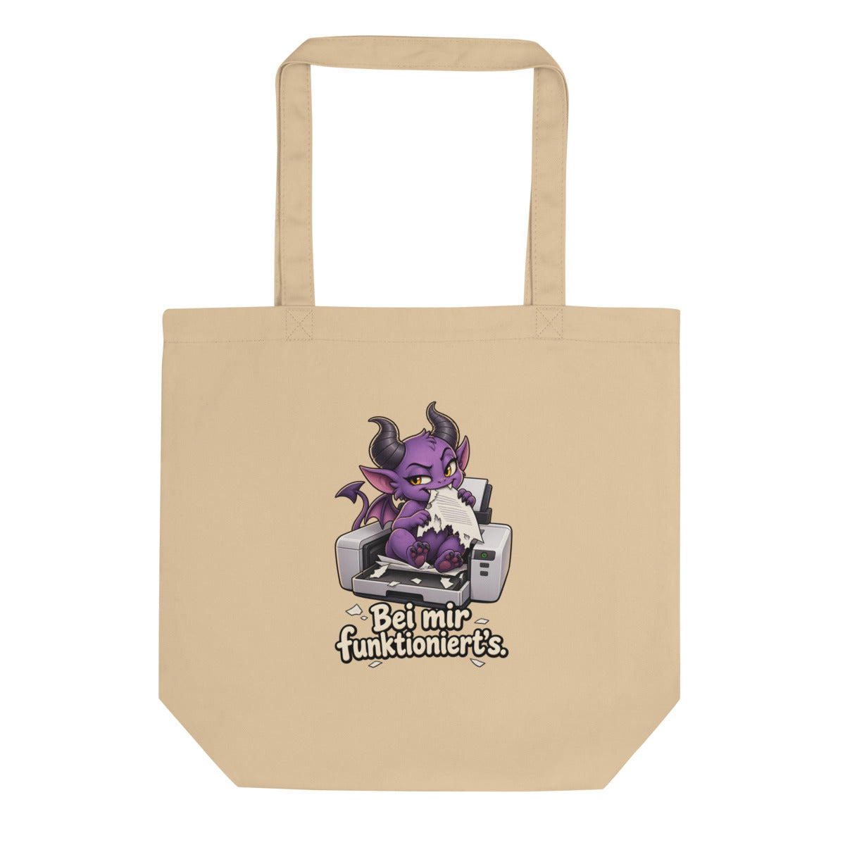 Drucker-Dämon – Bio-Baumwolltasche – Frontdruck