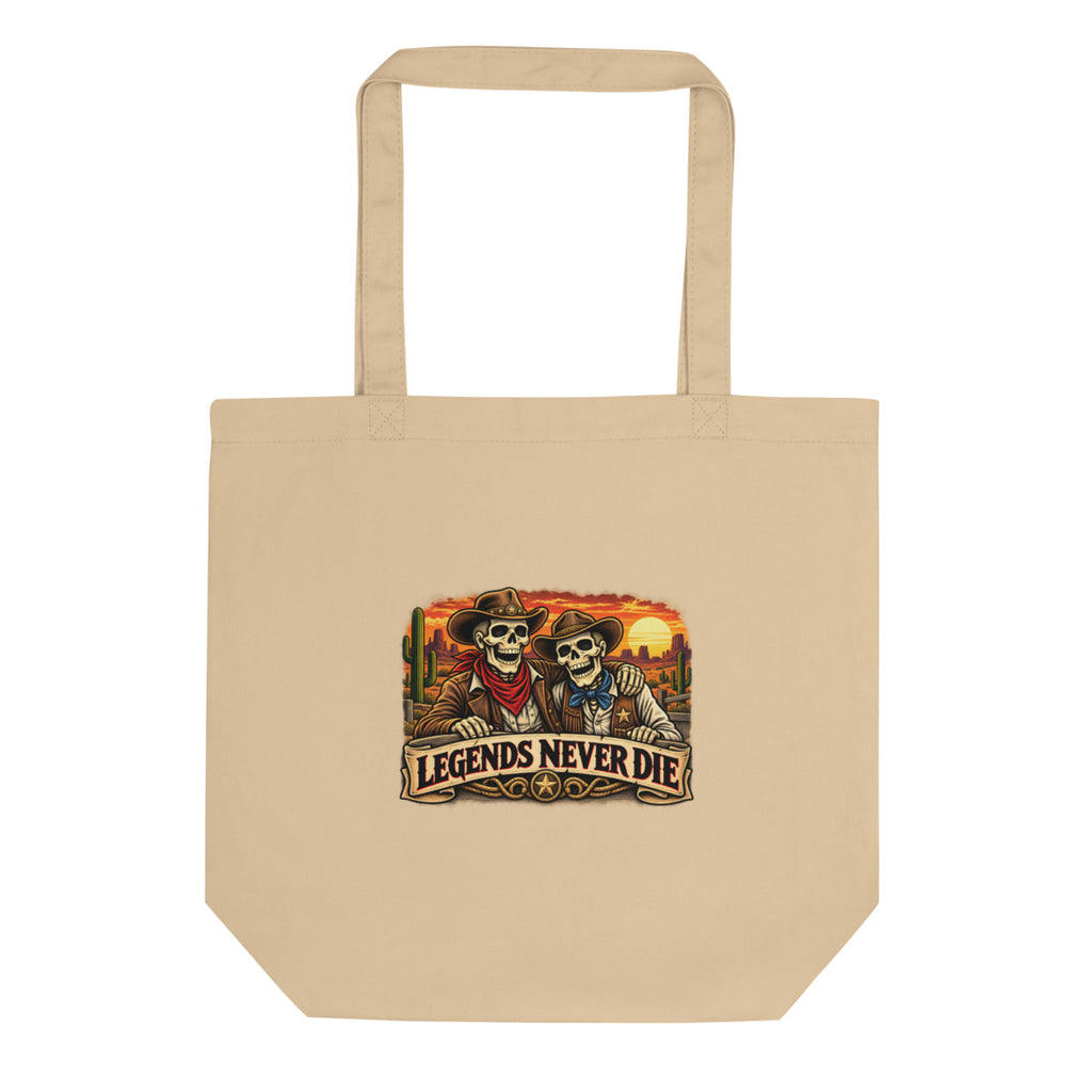 Western Skelett Legenden – Bio-Baumwolltasche – Frontdruck