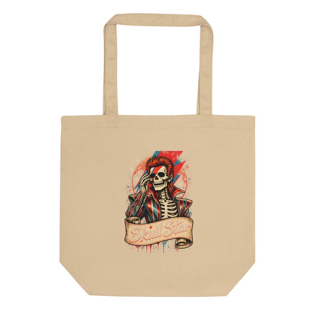 Skelett Rockstar mit Blitz-Make-up – Bio-Baumwolltasche – Frontdruck