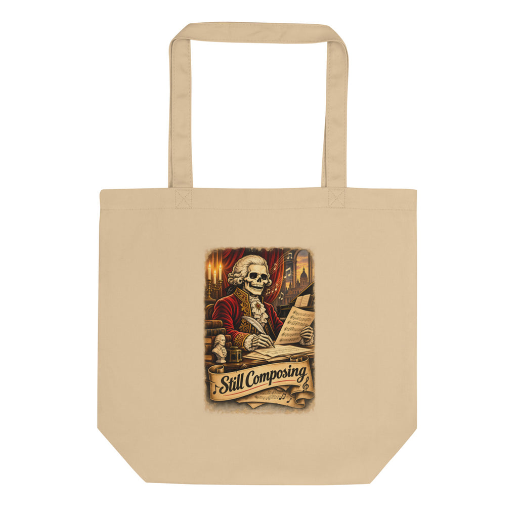 Skelett-Komponist "Still Composing" – Bio-Baumwolltasche – Frontdruck
