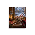 Weihnachtlicher Kakao am Fenster – Poster 8 × 10 Zoll