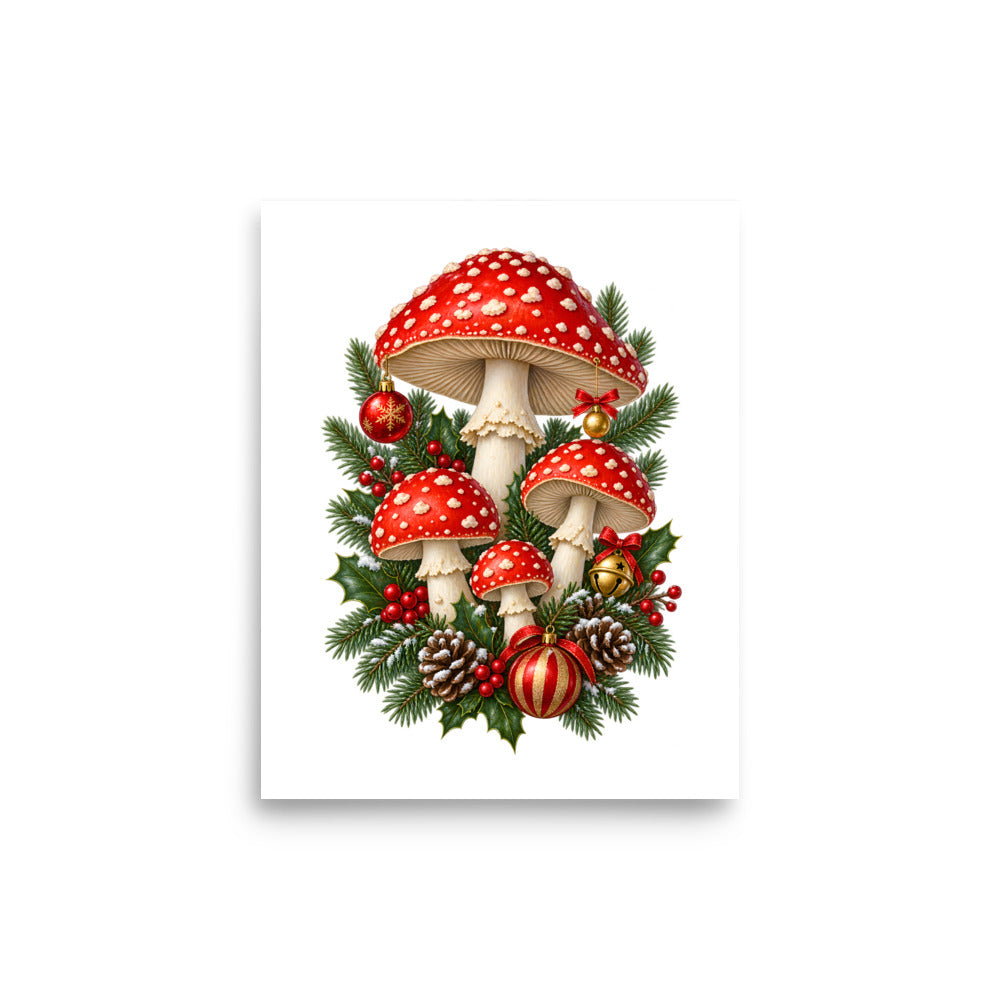 Festlicher Waldpilz – Poster 8 × 10 Zoll