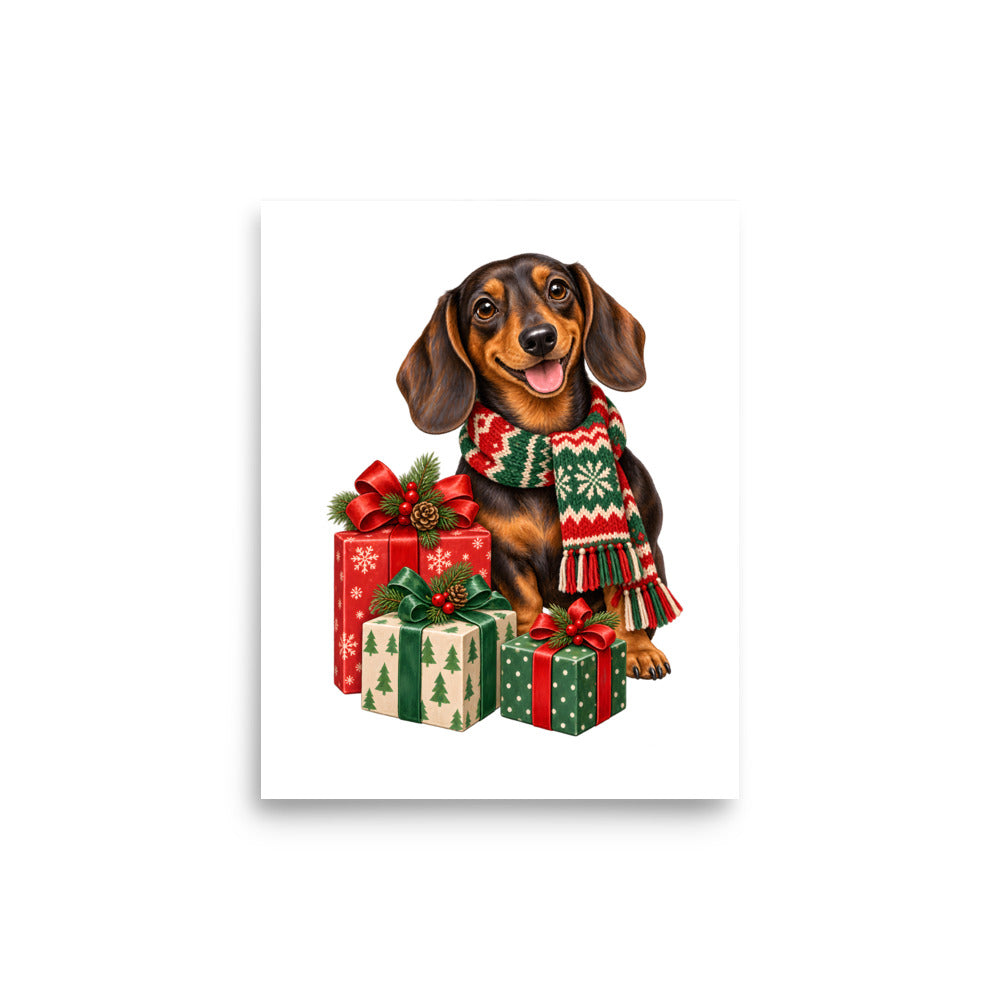 Weihnachtsdackel – Poster 8 × 10 Zoll