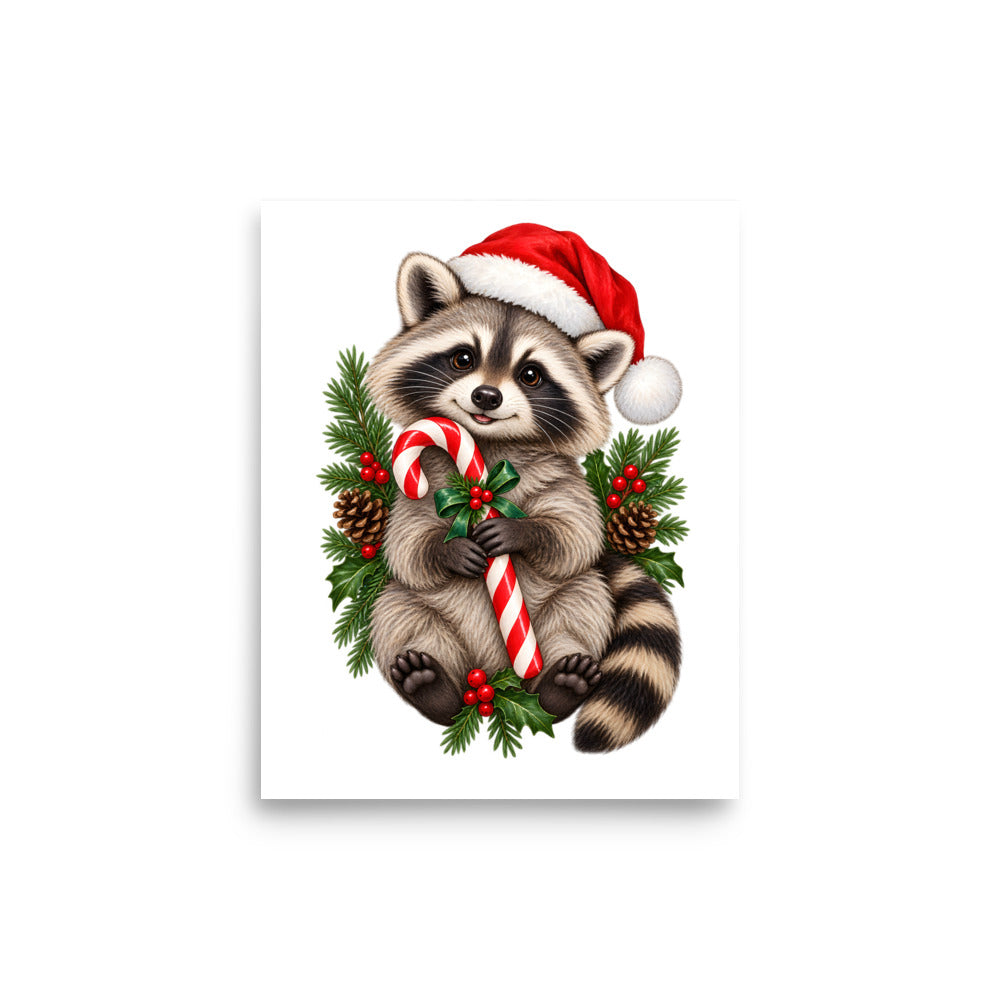 Festlicher Waschbär – Poster 8 × 10 Zoll