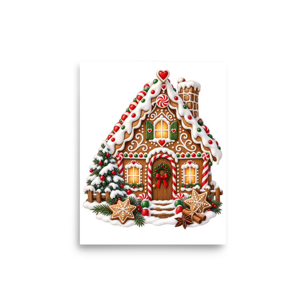 Lebkuchenhaus – Poster 8 × 10 Zoll