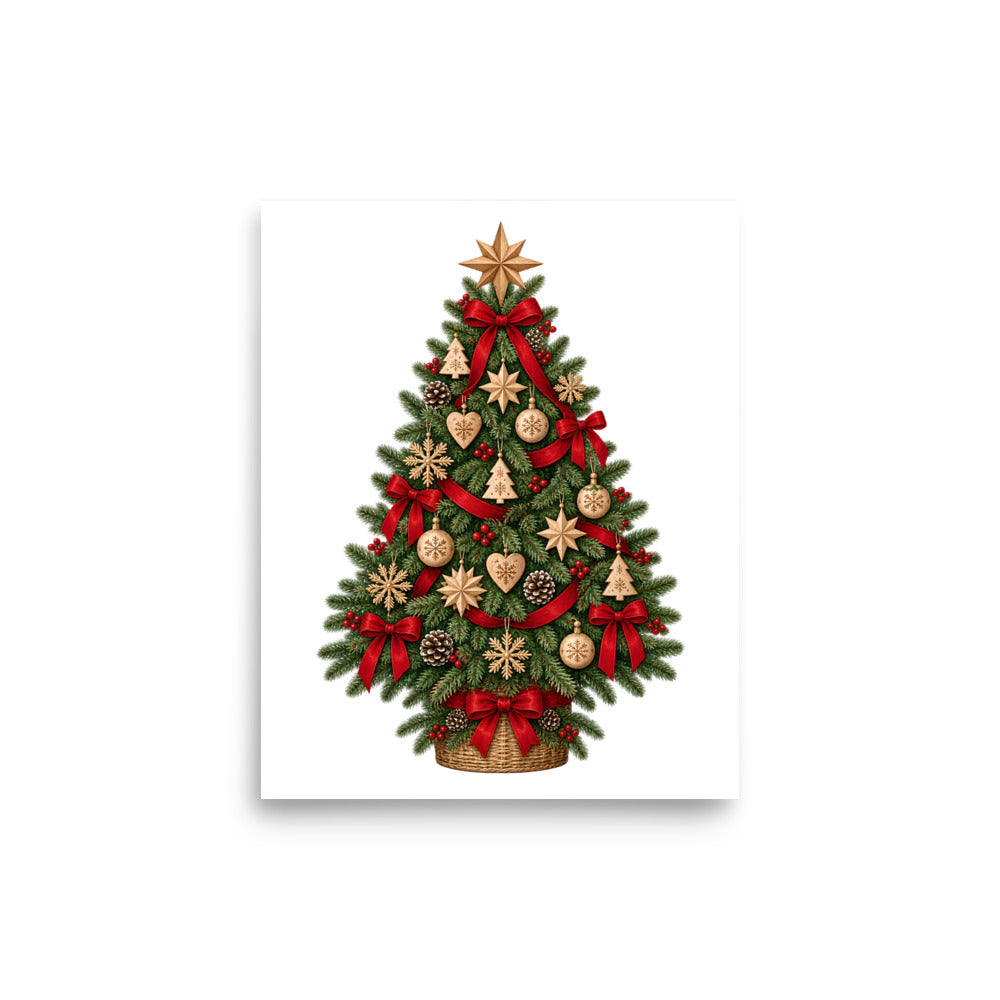 Nordischer Weihnachtsbaum – Poster 8 × 10 Zoll