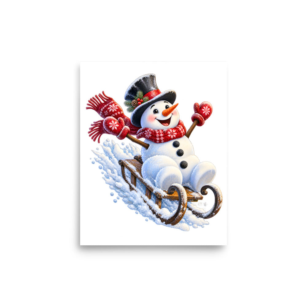 Schneemann auf Abwegen – Poster 8 × 10 Zoll