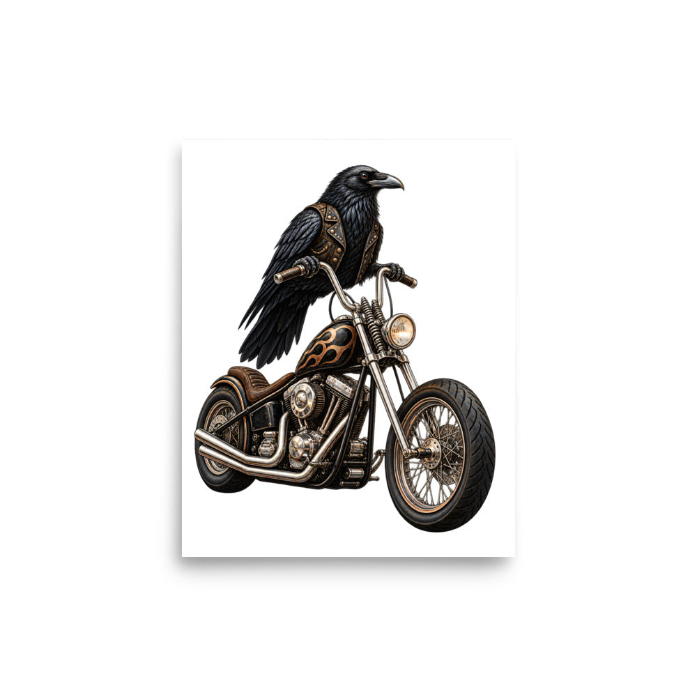 Rabe auf der Maschine – Poster 8 × 10 Zoll