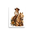 Cowgirl der Prärie – Poster 8 × 10 Zoll
