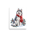 Husky im Winterwind – Poster 8 × 10 Zoll