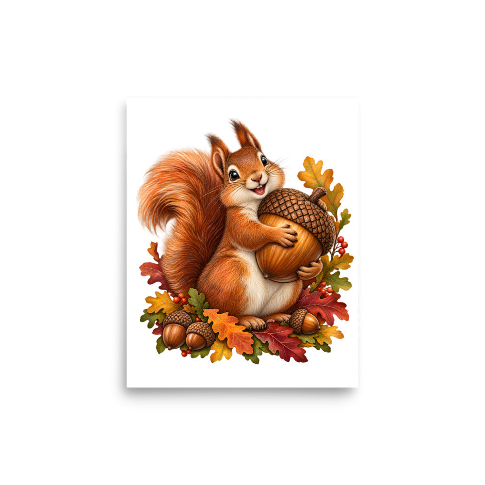 Eichhörnchen auf Vorrat – Poster 8 × 10 Zoll