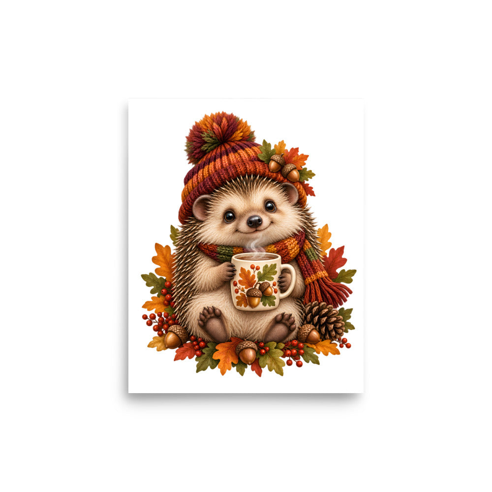 Igel mit Kaffeepause – Poster 8 × 10 Zoll