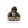 Soldat mit Kaffeetasse und Spruch – Poster 8 × 10 Zoll