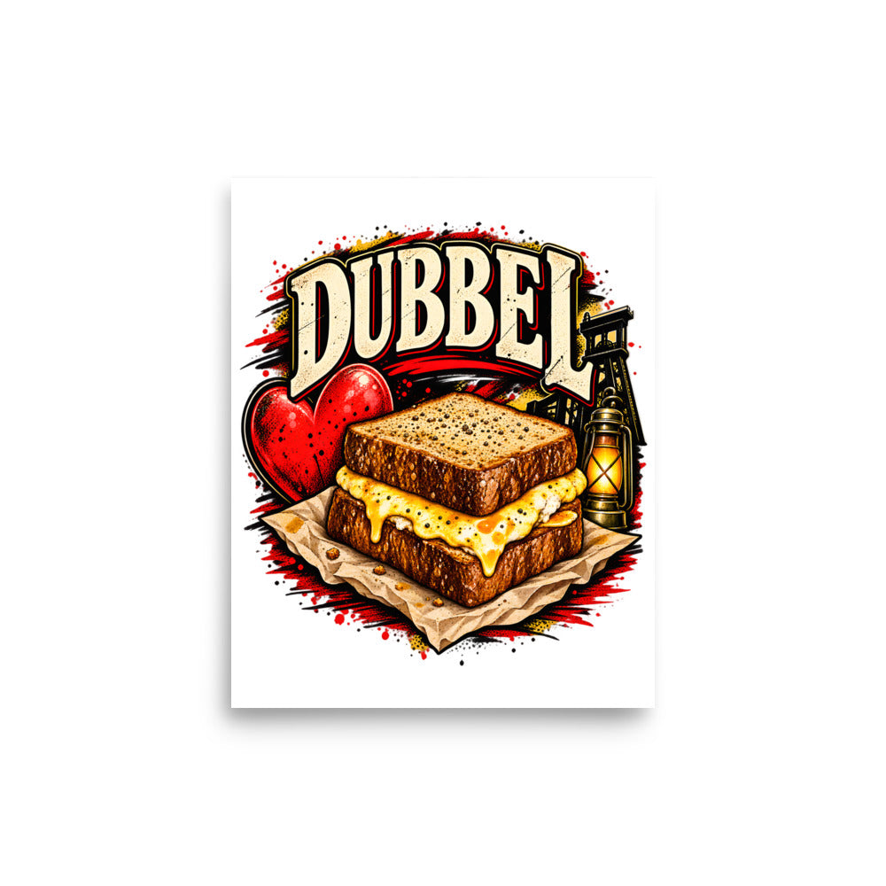 Dubbel Käse-Sandwich – Poster 8 × 10 Zoll