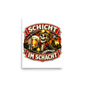 Schicht im Schacht Skelett Bergbau Bier – Poster 8 × 10 Zoll