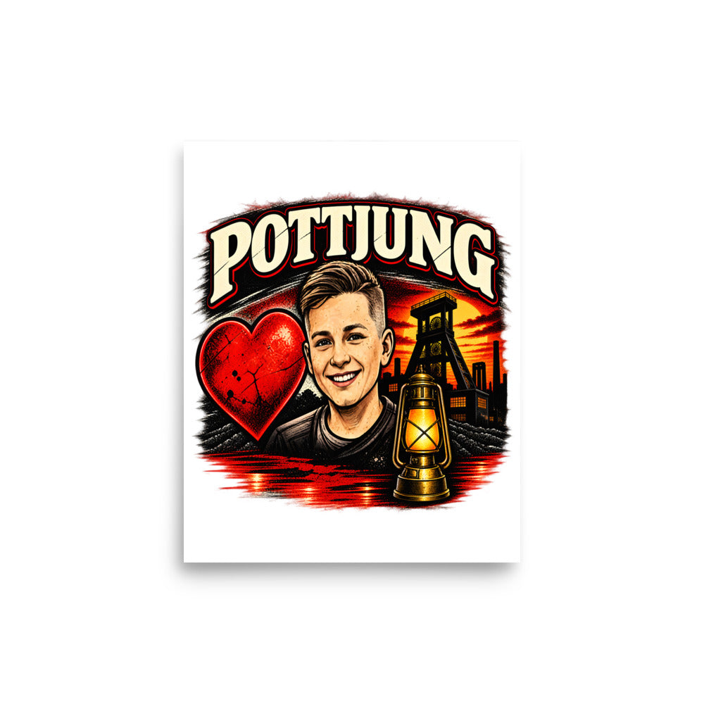 Pottjung mit Bergbau-Motiv – Poster 8 × 10 Zoll