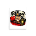 Pottopa Bergmann mit Herz und Grubenlampe – Poster 8 × 10 Zoll