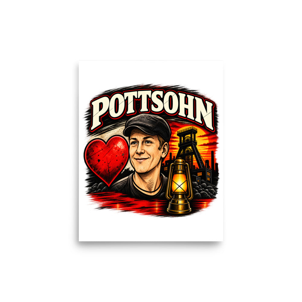 Pottsohn mit Bergmannsmotiv – Poster 8 × 10 Zoll