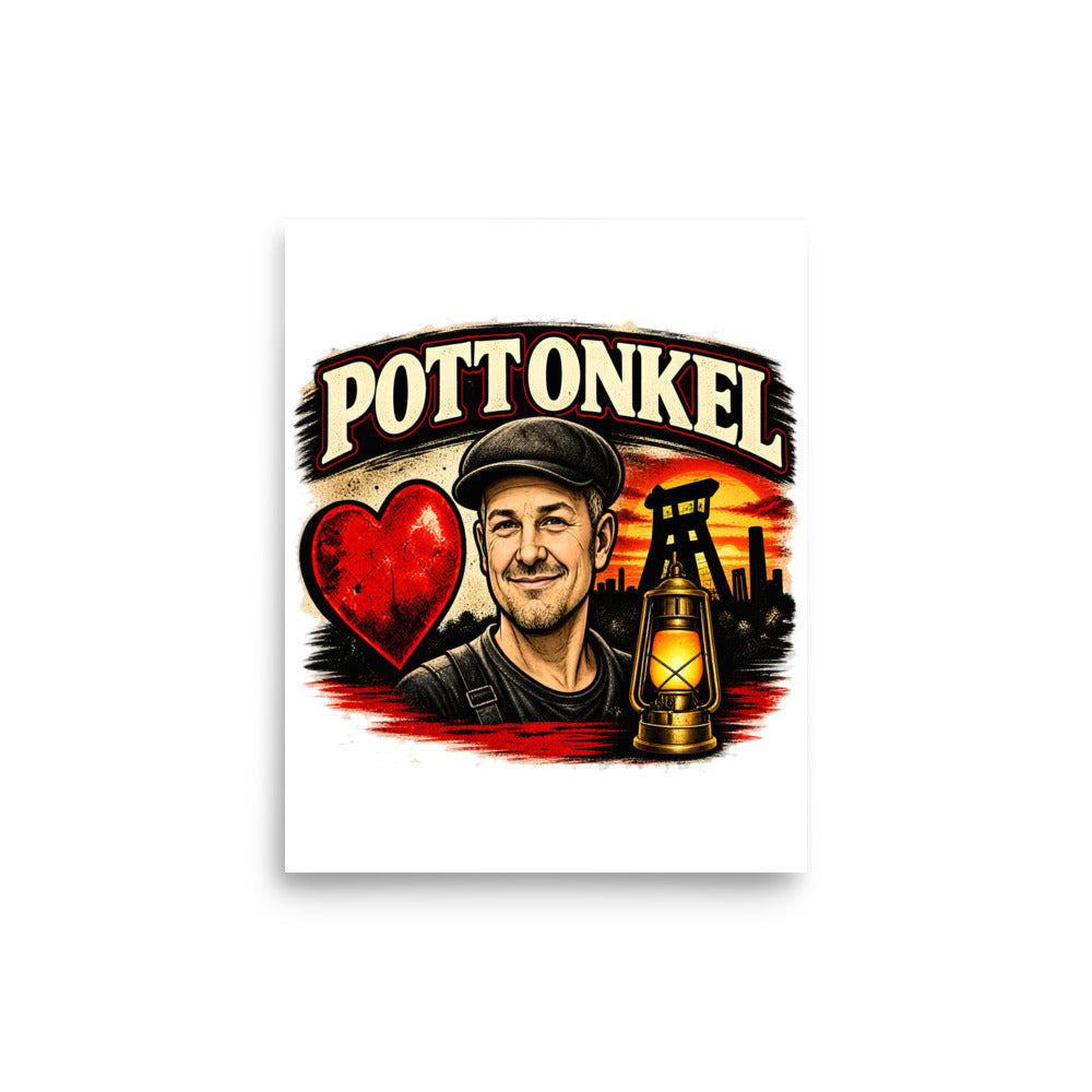 Pottonkel mit Bergmannsmotiv – Poster 8 × 10 Zoll