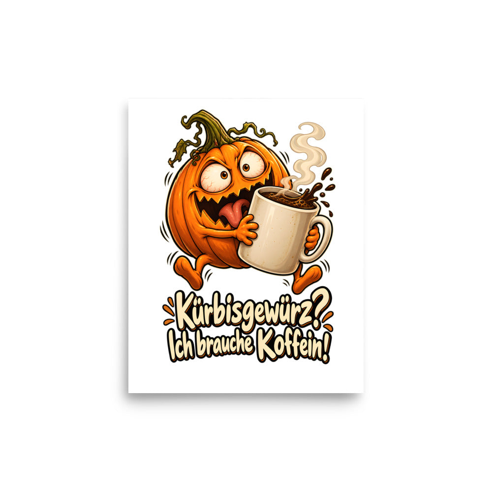 Kürbis mit Koffeinproblem – Poster 8 × 10 Zoll