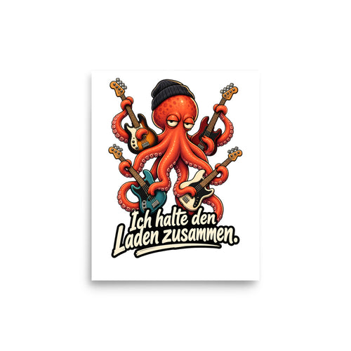 Bass-Krake – Poster 8 × 10 Zoll