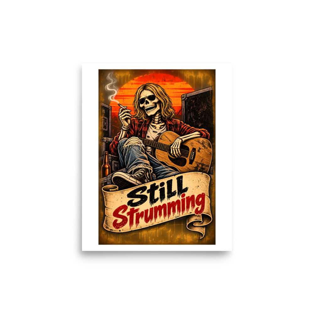 Still Strumming – Skelett-Gitarrist – Poster 8 × 10 Zoll