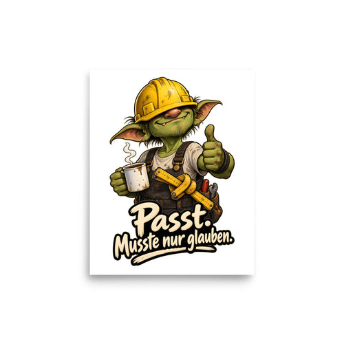 Baustellen-Kobold – Poster 8 × 10 Zoll