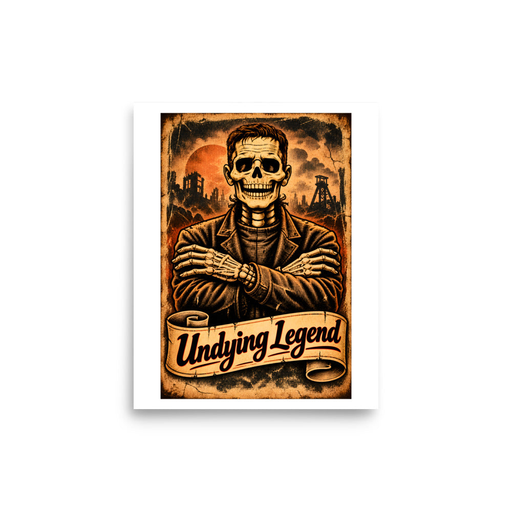 Undying Legend – Skelett mit verschränkten Armen – Poster 8 × 10 Zoll