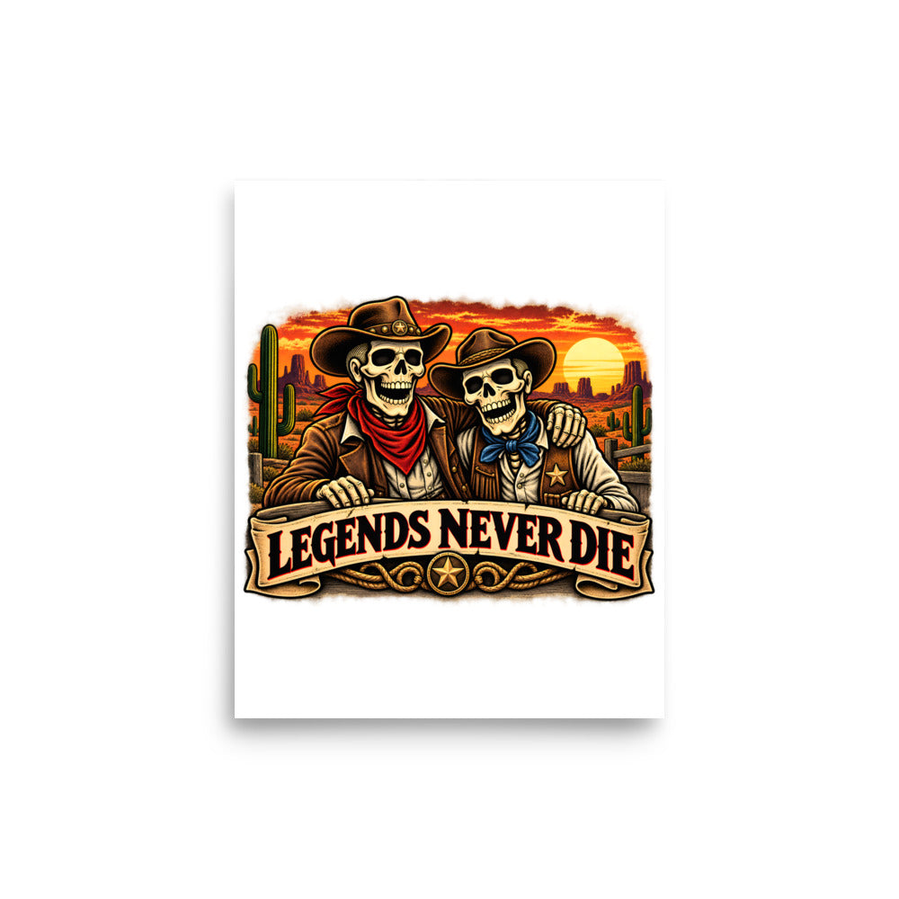 Western Skelett Legenden – Poster 8 × 10 Zoll
