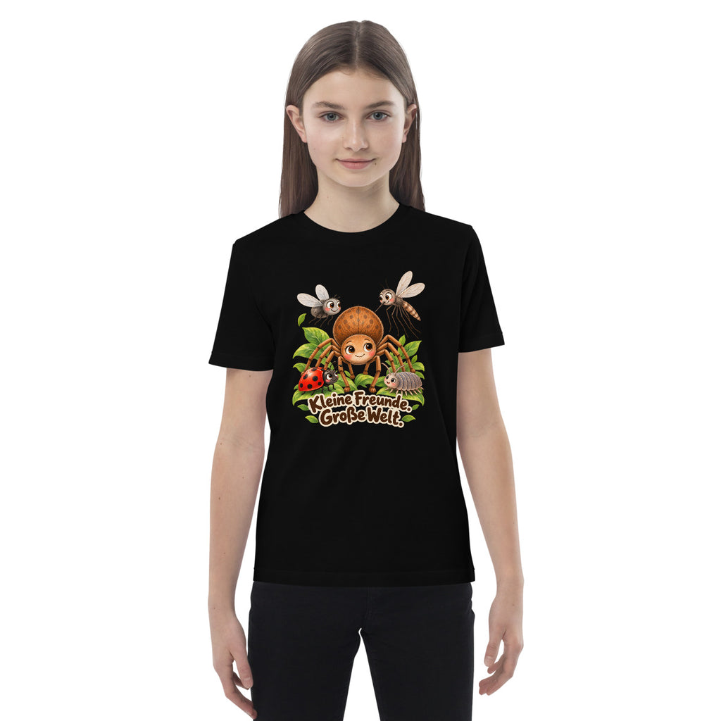 Kleine Freunde. Große Welt – Bio-Kinder-T-Shirt – Frontdruck