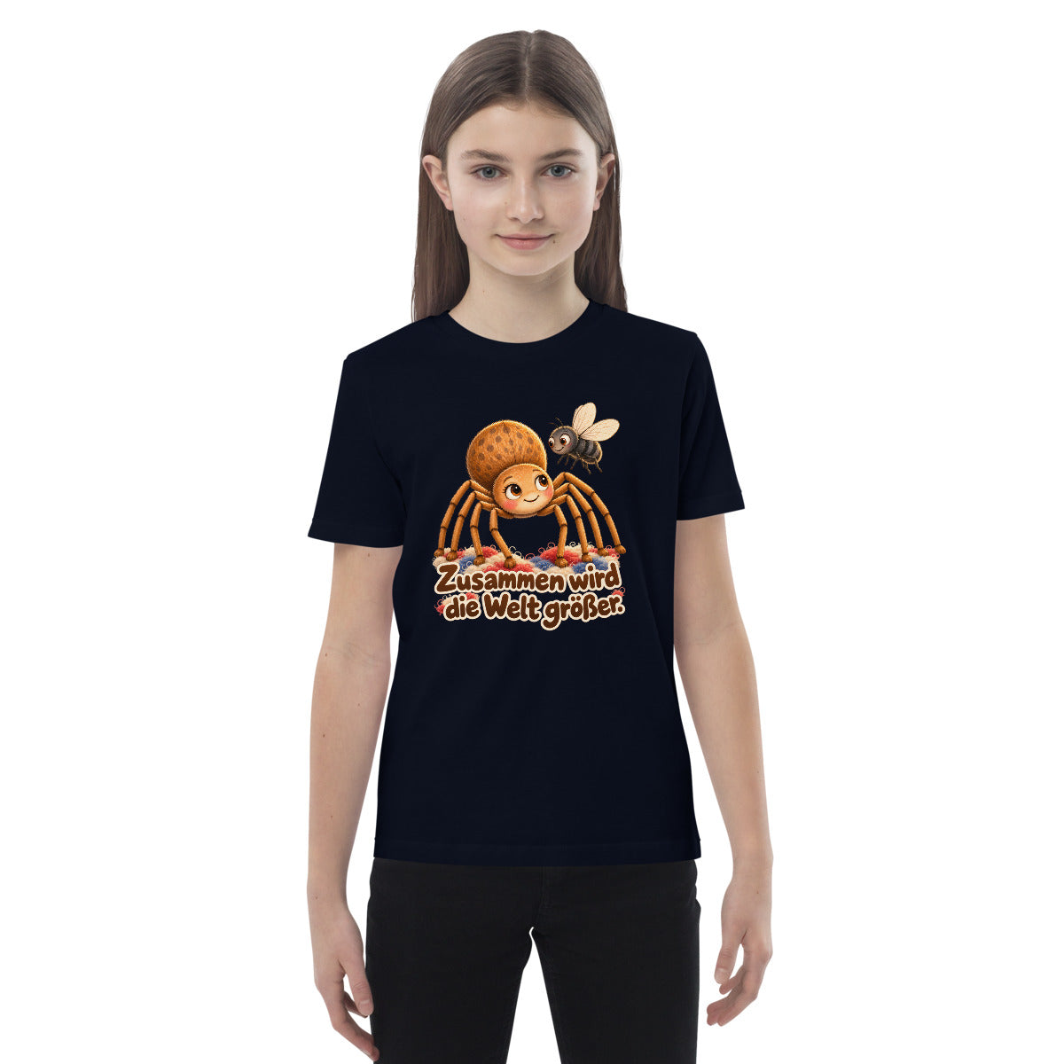 Zusammen wird die Welt größer – Bio-Kinder-T-Shirt – Frontdruck